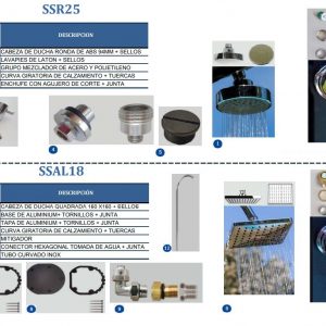 Repuestos duchas SSR25 Y SSAL18(GRE)