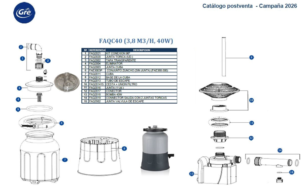 Recambio Filtro Compacto Aqualoon (FAQC40) (GRE)