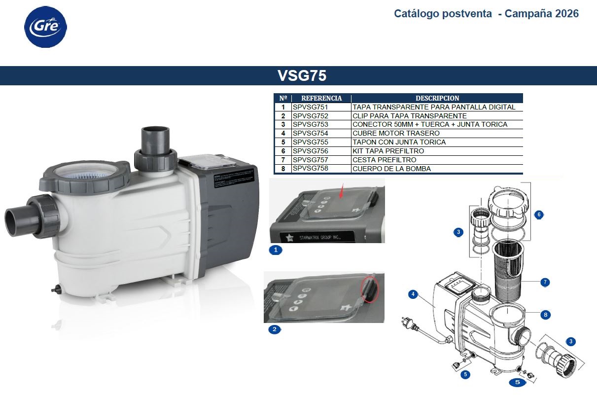 Recambio Bomba Velocidad Variable (VSG75) (GRE)
